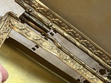画像10: フランスアンティーク リボン装飾 真鍮 見開き ダブル フォトフレーム [202507-10]     (10)