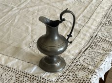画像1: フランスヴィンテージ ピューター クレミエ 小さなピシェ H17.2cm [202507-12]     (1)