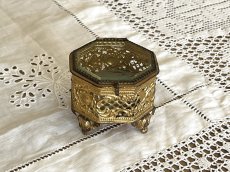 画像13: フランスアンティーク ベベル  面取りガラス オクトゴナル ジュエリーボックス [202507-13]     (13)