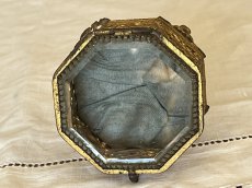 画像5: フランスアンティーク ベベル  面取りガラス オクトゴナル ジュエリーボックス [202507-13]     (5)