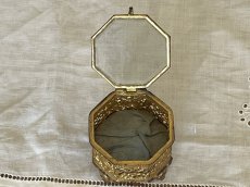 画像6: フランスアンティーク ベベル  面取りガラス オクトゴナル ジュエリーボックス [202507-13]     (6)