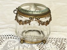 画像5: フランスアンティーク ベベル  面取りガラス 円すい リボンガーランド ボンボニエール [202507-15]     (5)