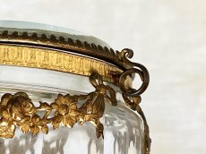 画像8: フランスアンティーク ベベル  面取りガラス 円すい リボンガーランド ボンボニエール [202507-15]     (8)