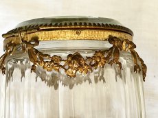 画像10: フランスアンティーク ベベル  面取りガラス 円すい リボンガーランド ボンボニエール [202507-15]     (10)