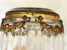 画像11: フランスアンティーク ベベル  面取りガラス 円すい リボンガーランド ボンボニエール [202507-15]     (11)