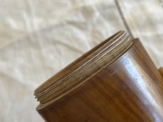 画像17: フランスアンティーク オリーブの木箱 モシュリンヌ スミレとミモザ 円すい型 ボックス [202507-17] (17)