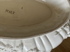 画像15: イタリア モダンセラミック オーバル テリーヌ 白いスーピエール [202507-20] (15)