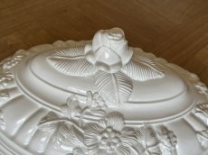 画像17: イタリア モダンセラミック オーバル テリーヌ 白いスーピエール [202507-20] (17)