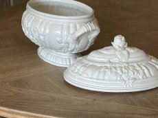 画像25: イタリア モダンセラミック オーバル テリーヌ 白いスーピエール [202507-20] (25)