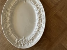 画像22: イタリア モダンセラミック 大型 お花レリーフ 白いオーバルプレート 42.5cm [202507-19] (22)