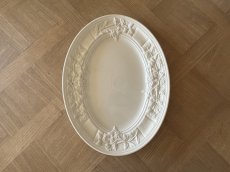 画像23: イタリア モダンセラミック 大型 お花レリーフ 白いオーバルプレート 42.5cm [202507-19] (23)