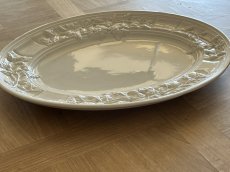 画像19: イタリア モダンセラミック 大型 お花レリーフ 白いオーバルプレート 42.5cm [202507-19] (19)