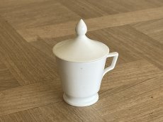 画像1: ポ・ア・クレーム 白いポーセリン 蓋付きデザートカップ ＃1 [202507-51] (1)