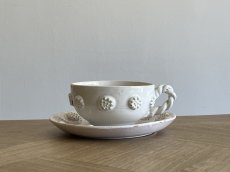 画像36: マリコルヌ窯 エミールテシエ ボタンレリーフ カップ＆ソーサー [202507-60] (36)