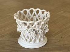 画像3: マリコルヌ窯 エミールテシエ 葡萄レリーフ パニエ風 鉢カバー 円柱 [202507-61] (3)