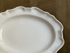 画像2: 18世紀 ムスティエ 白釉 オーバルプレート 37cm [202507-69] (2)