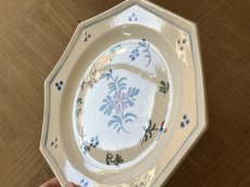画像5: ブザンソン窯 ALLIOUD ファイアンス オクトゴナル お花の絵付け デザート皿 [202507-36] (5)