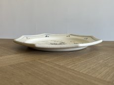 画像12: ブザンソン窯 ALLIOUD ファイアンス オクトゴナル お花の絵付け デザート皿 [202507-36] (12)