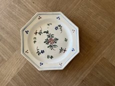 画像20: ブザンソン窯 ALLIOUD ファイアンス オクトゴナル お花の絵付け デザート皿 [202507-36] (20)