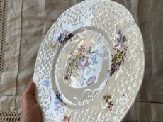 画像5: クレイユエモントロー ポーセリン お花のブーケ レリーフデザート皿 ＃1 [202507-40] (5)