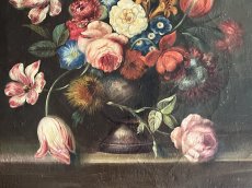 画像3: 19世紀 イタリア絵画 静物画 油絵 お花のコンポジション 70x58cm＃2〚202504-002〛 (3)