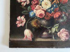 画像8: 19世紀 イタリア絵画 静物画 油絵 お花のコンポジション 70x58cm＃2〚202504-002〛 (8)