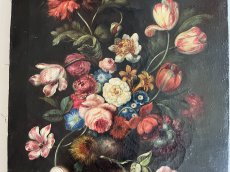 画像10: 19世紀 イタリア絵画 静物画 油絵 お花のコンポジション 70x58cm＃2〚202504-002〛 (10)