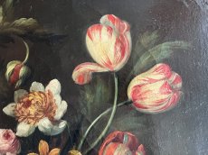 画像12: 19世紀 イタリア絵画 静物画 油絵 お花のコンポジション 70x58cm＃2〚202504-002〛 (12)