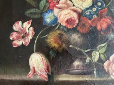 画像16: 19世紀 イタリア絵画 静物画 油絵 お花のコンポジション 70x58cm＃2〚202504-002〛 (16)