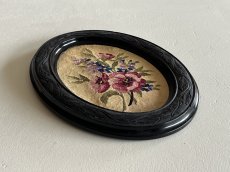 画像26: ナポレオン3世 黒いフレーム お花のクロスステッチ 刺繍 33x15cm〚202504-005〛 (26)