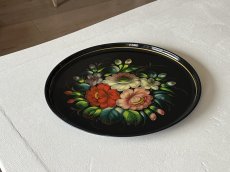 画像15: ソビエト時代 アンティーク ジョストヴォ エナメル絵付け トレイ 直径32cm〚202504-006〛 (15)
