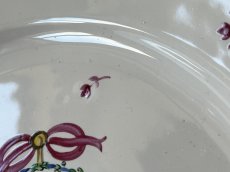 画像12: フランス東部 ファイアンス お花とモノグラム、ヤグルマギク 絵付けプレート ＃2〚202504-015〛 (12)