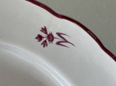 画像14: フランス東部 ファイアンス お花とモノグラム、ヤグルマギク 絵付けプレート ＃2〚202504-015〛 (14)