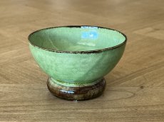 画像2: カフェオレボウル 南仏 デュルフィ 緑釉と焦げ茶 小さめのボウル 口径10.7cm [202508-57] (2)