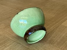 画像17: カフェオレボウル 南仏 デュルフィ 緑釉と焦げ茶 小さめのボウル 口径10.7cm [202508-57] (17)