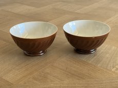 画像16: カフェオレボウル サルグミンヌ セラミック製 焦げ茶と白のボウル 口径13.4cm ＃1 [202508-58] (16)