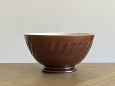 画像3: カフェオレボウル サルグミンヌ セラミック製 焦げ茶と白のボウル 口径13.4cm ＃1 [202508-58] (3)