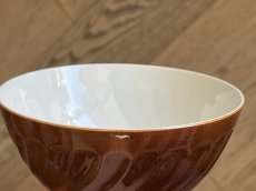 画像8: カフェオレボウル サルグミンヌ セラミック製 焦げ茶と白のボウル 口径13.4cm ＃1 [202508-58] (8)