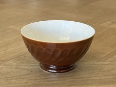 画像15: カフェオレボウル サルグミンヌ セラミック製 焦げ茶と白のボウル 口径13.4cm ＃1 [202508-58] (15)