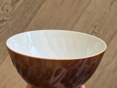 画像8: カフェオレボウル サルグミンヌ セラミック製 焦げ茶と白のボウル 口径13.4cm ＃2 [202508-59] (8)