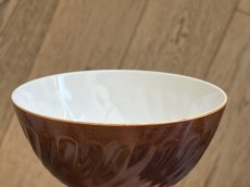 画像9: カフェオレボウル サルグミンヌ セラミック製 焦げ茶と白のボウル 口径13.4cm ＃2 [202508-59] (9)