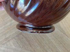画像12: カフェオレボウル サルグミンヌ セラミック製 焦げ茶と白のボウル 口径13.4cm ＃2 [202508-59] (12)
