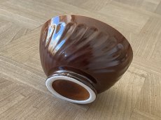 画像16: カフェオレボウル サルグミンヌ セラミック製 焦げ茶と白のボウル 口径13.4cm ＃2 [202508-59] (16)