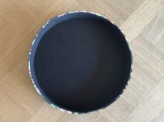画像14: ヴィンテージボックス 黒地にお花柄 カルトナージュ BOX 直径26.7cm [202508-09] (14)
