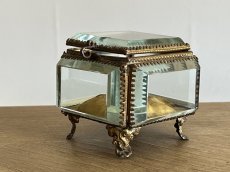 画像29: ベベルガラスと真鍮 ジュエリーボックス 四角 7.5x7.3x6.7cm [202508-14] (29)