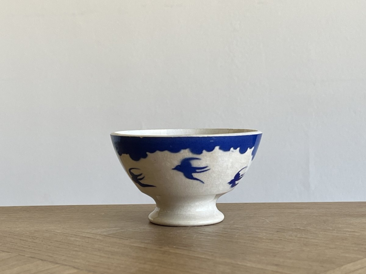 画像1: カフェオレボウル バドンヴィレー 青いツバメ 小さなボウル 口径8.8cm [202508-63] (1)