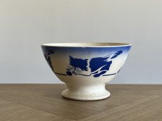 画像2: カフェオレボウル バドンヴィレー ねこ 猫 ネコ ブルー 口径14.4cm [202508-66] (2)