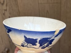 画像8: カフェオレボウル バドンヴィレー ねこ 猫 ネコ ブルー 口径14.4cm [202508-66] (8)