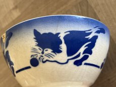 画像21: カフェオレボウル バドンヴィレー ねこ 猫 ネコ ブルー 口径14.4cm [202508-66] (21)