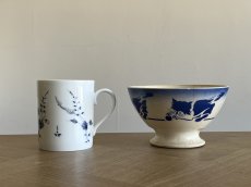 画像27: カフェオレボウル バドンヴィレー ねこ 猫 ネコ ブルー 口径14.4cm [202508-66] (27)